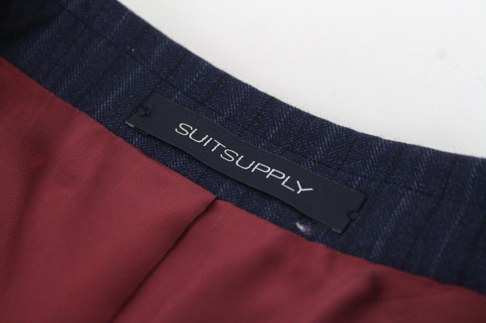 SUITSUPPLY La Spalla Men's Suit UK46L Blue Striped Wool 2-Piece Melange Outfit