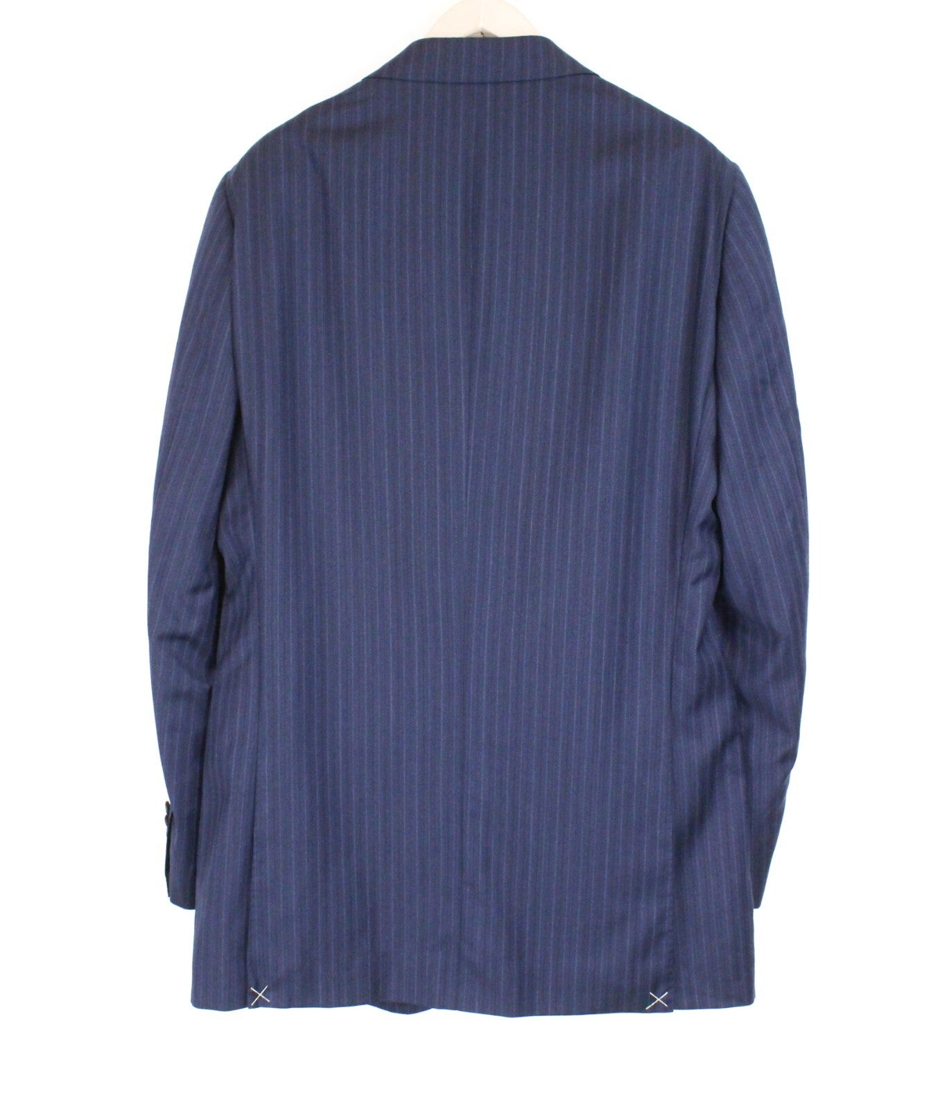 SUITSUPPLY La Spalla Men's Suit UK46L Blue Striped Wool 2-Piece Melange Outfit