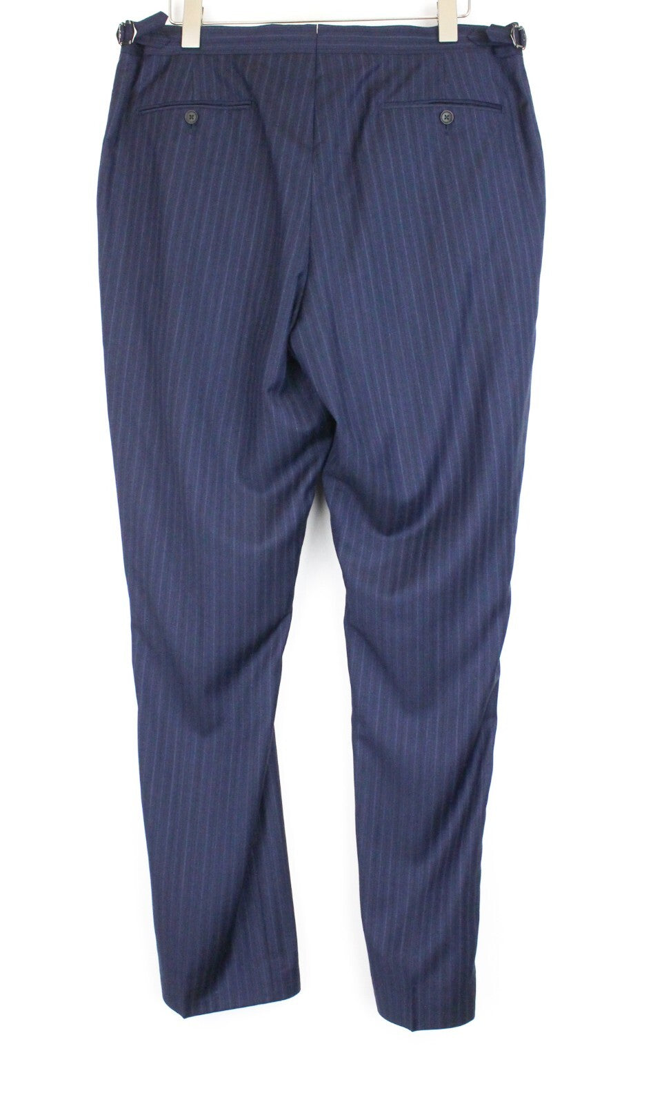 SUITSUPPLY La Spalla Men's Suit UK46L Blue Striped Wool 2-Piece Melange Outfit