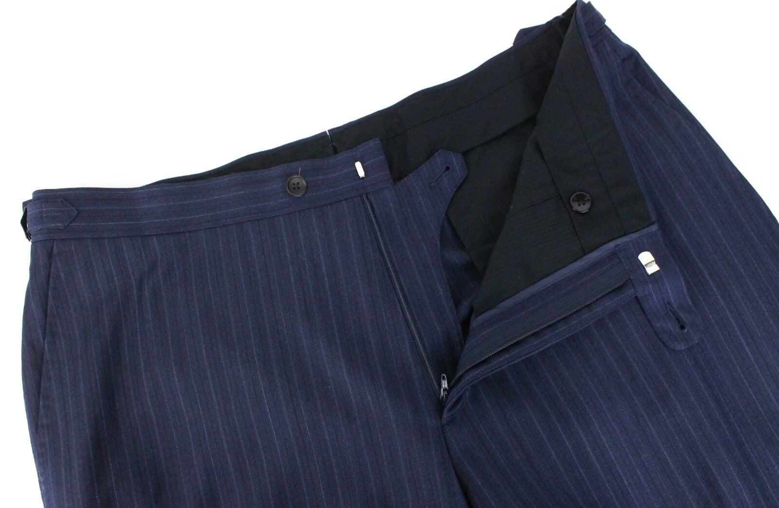 SUITSUPPLY La Spalla Men's Suit UK46L Blue Striped Wool 2-Piece Melange Outfit