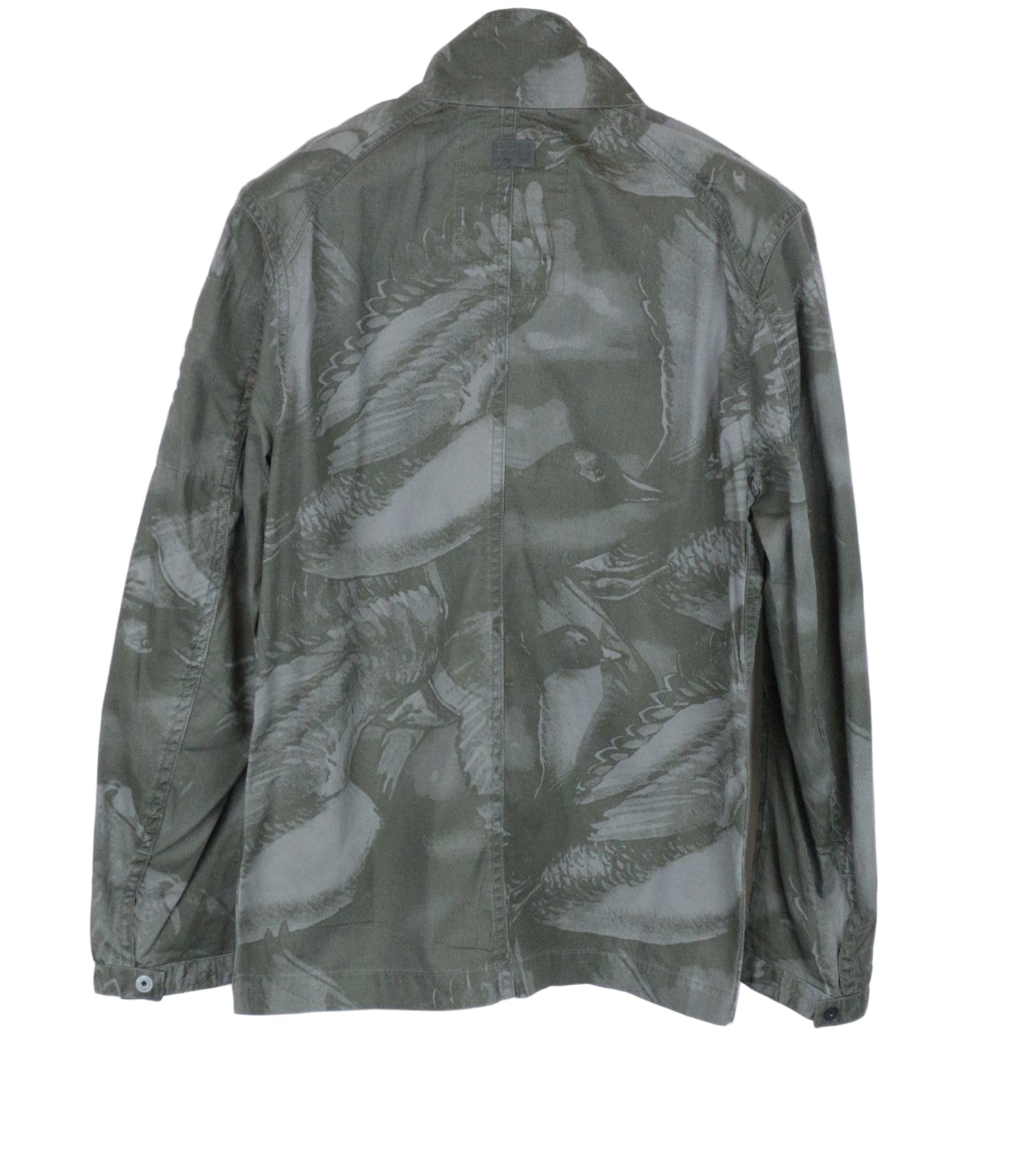 G-STAR Men's Jacket S Zip Duck Hunt Twill Melange Overshirt Green Patterned