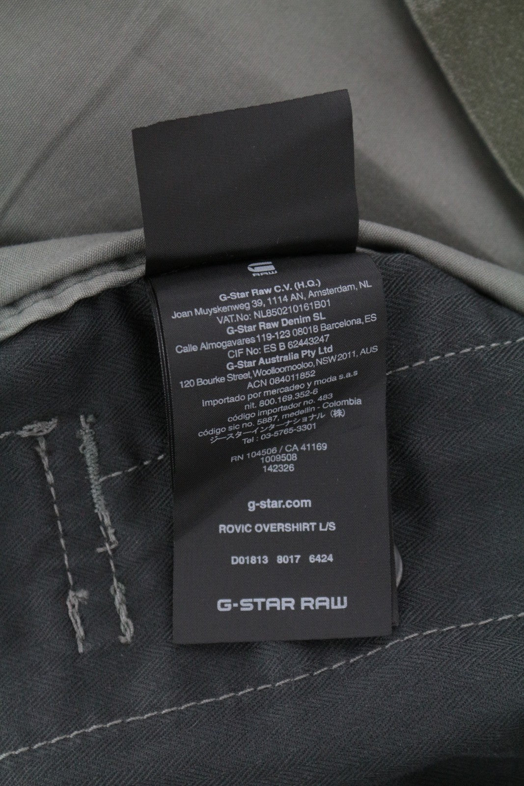 G-STAR Men's Jacket S Zip Duck Hunt Twill Melange Overshirt Green Patterned