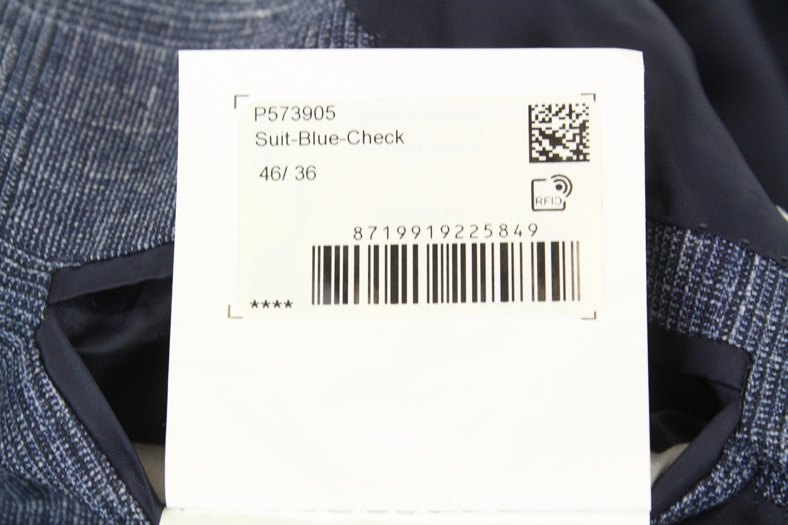 SUITSUPPLY Lazio Men's Suit UK36R Blue Glen Check Wool Silk Linen 2-Piece Look