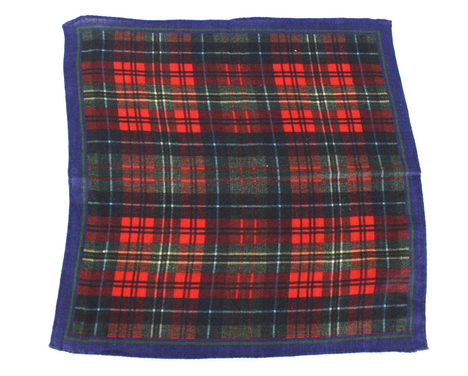 SUITSUPPLY Men's Pocket Square Red Checked Melange Linen 32x32 Formal Accessory