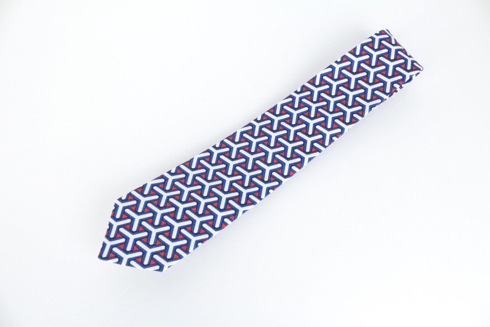 SUITSUPPLY Men's Tie Blue Melange Graphic Linen 148 x 8 cm Pointed-End Formal
