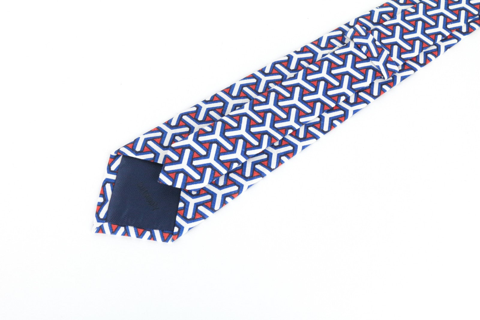 SUITSUPPLY Men's Tie Blue Melange Graphic Linen 148 x 8 cm Pointed-End Formal