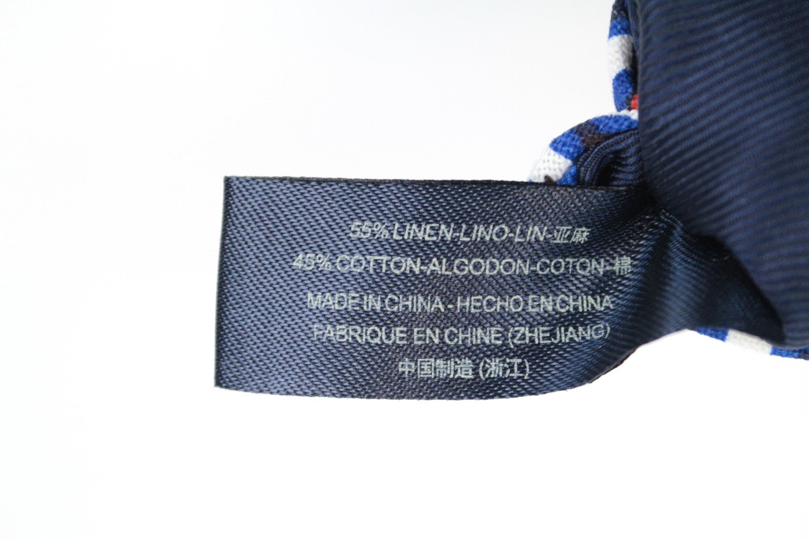 SUITSUPPLY Men's Tie Blue Melange Graphic Linen 148 x 8 cm Pointed-End Formal