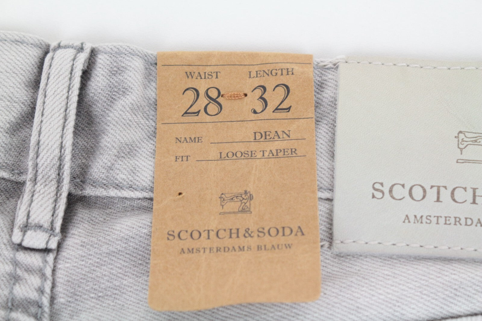 SCOTCH &amp; SODA Dean vyriški džinsai W28/L32 pilki, laisvai siaurėjantys, netamprūs. 