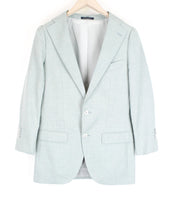 SUITSUPPLY La Spalla vyriškas švarkas UK32R žalias vilnonis šilkinis lininis plonas melanžo kirpimas 