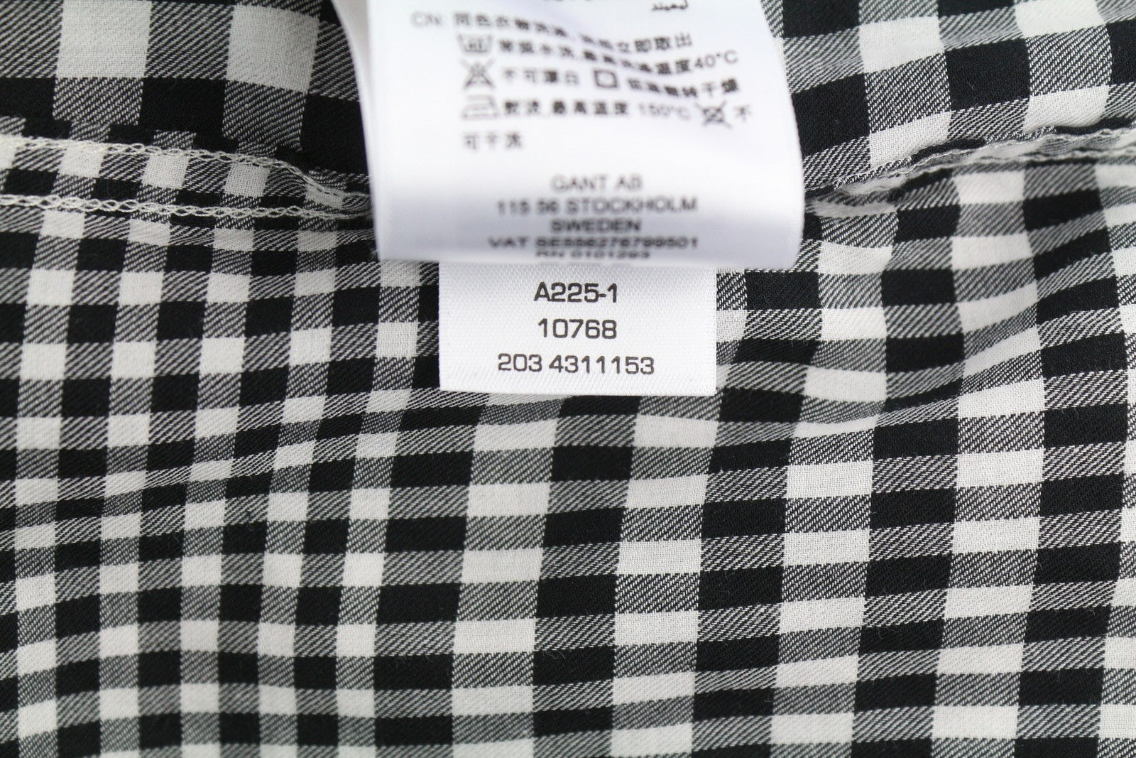 GANT „Houndstooth Relaxed“ moteriški marškinėliai, EU34, ploni flaneliniai, su sagomis ir platėjančia apykakle 