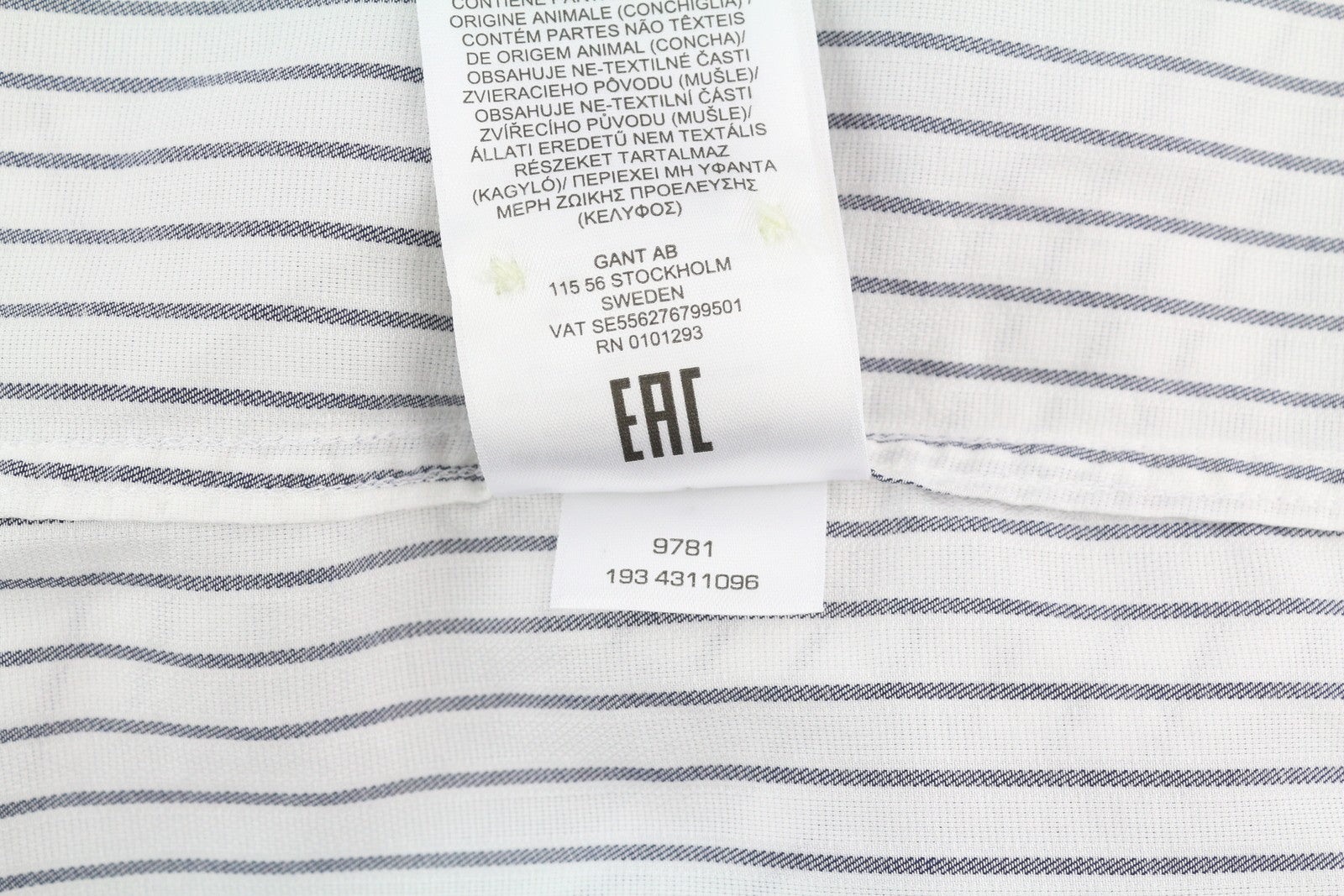 GANT PP Dobby Stripe moteriški marškinėliai EU34 platėjančia kaklo iškirpte, sagomis užsegami klasikiniai ilgomis rankovėmis 