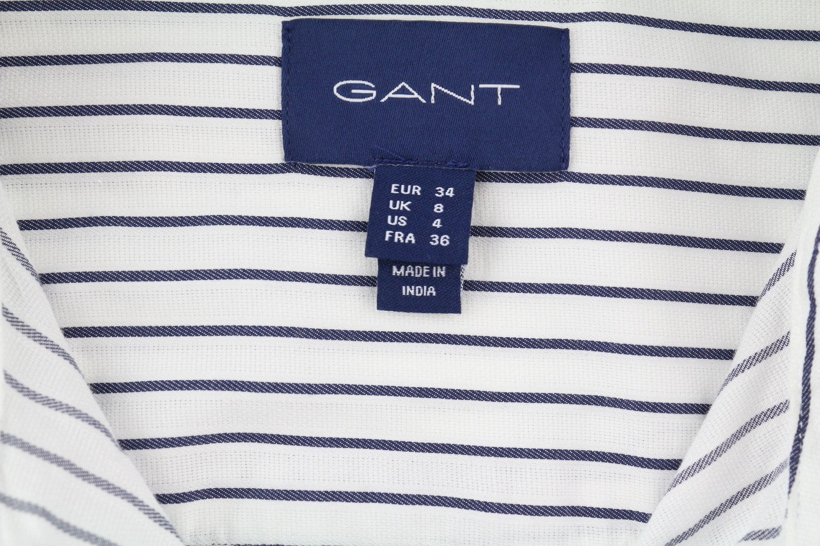 GANT PP Dobby Stripe moteriški marškinėliai EU34 platėjančia kaklo iškirpte, sagomis užsegami klasikiniai ilgomis rankovėmis 