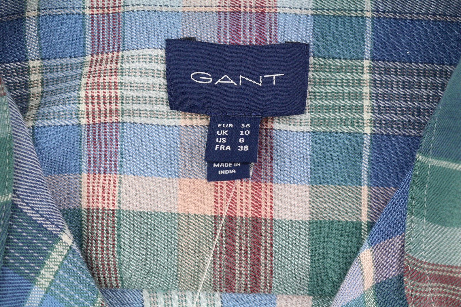 GANT žieminiai „Twill Madras“ languoti moteriški marškinėliai su flaneliniais langais, 36 dydžio, su sagomis 