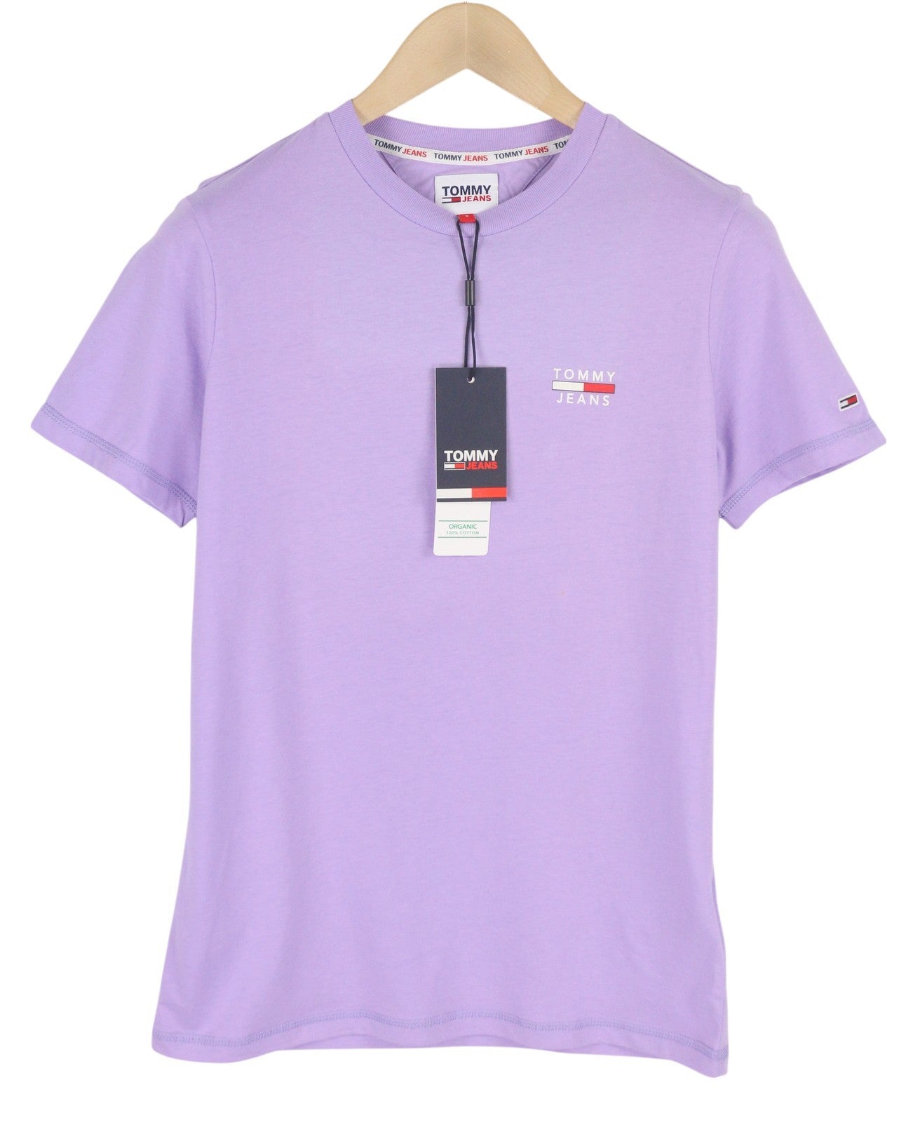 TOMMY HILFIGER TJM Chest Logo Violet Men T-Shirt S Short Sleeve Crew Neck Tricot