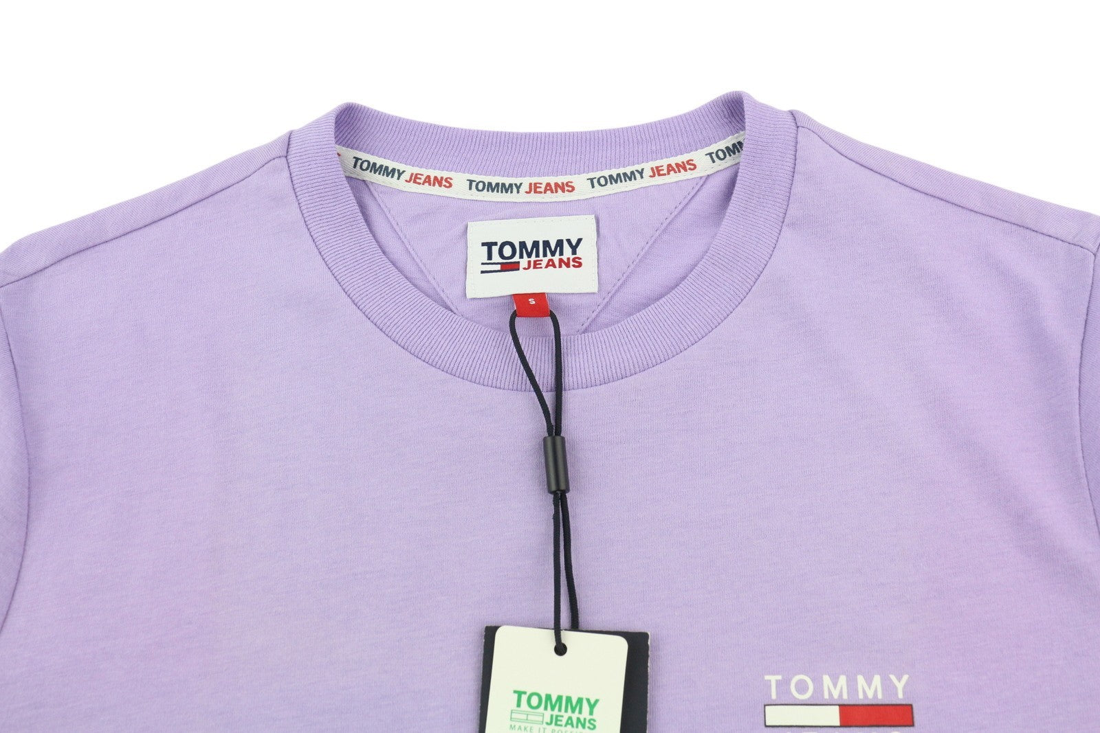TOMMY HILFIGER TJM Chest Logo Violet Men T-Shirt S Short Sleeve Crew Neck Tricot