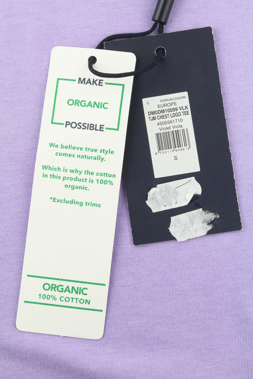 TOMMY HILFIGER TJM Chest Logo Violet Men T-Shirt S Short Sleeve Crew Neck Tricot