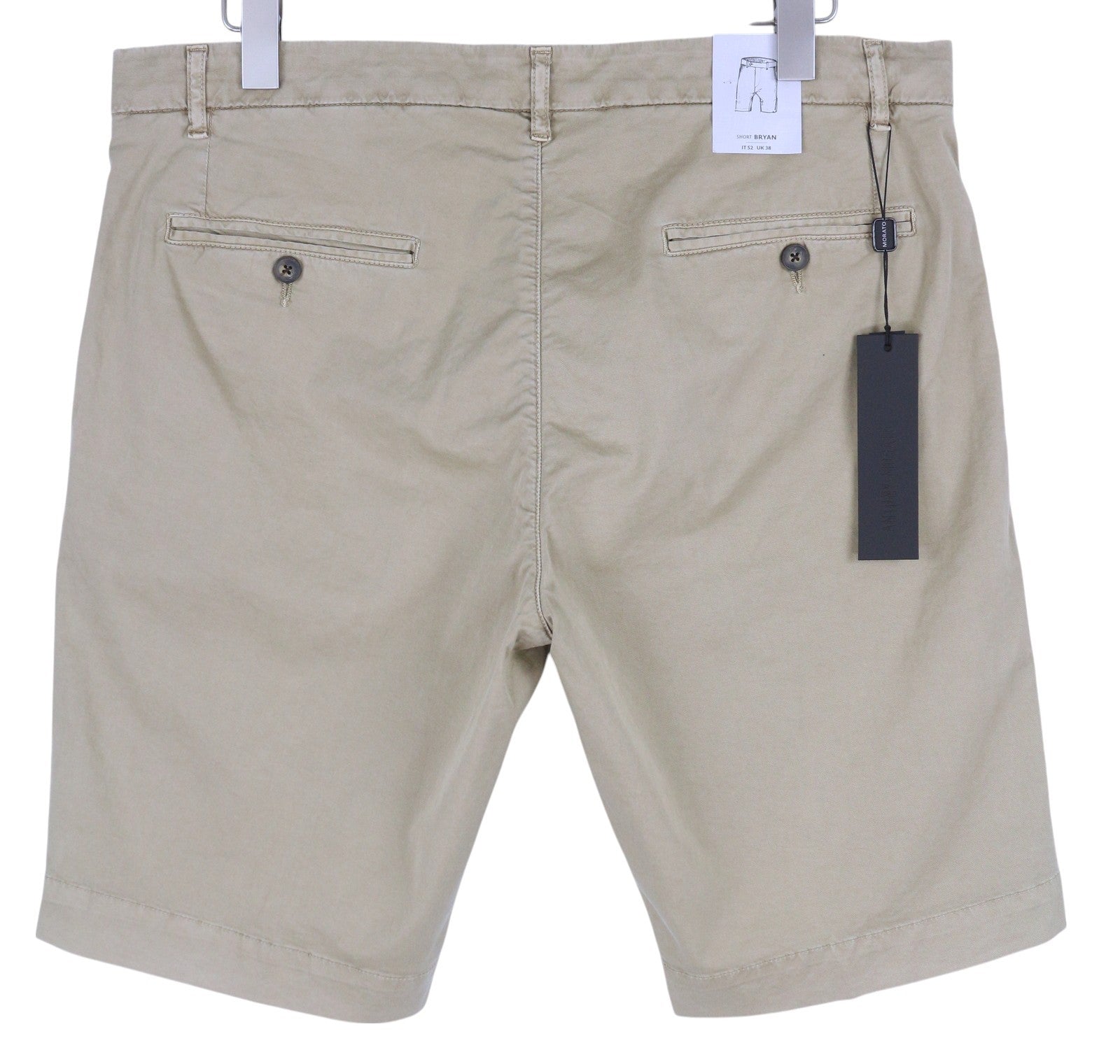 ANTONY MORATO Bryan Men Shorts W38 Beige Chino Zip Fly Pockets Logos Casual