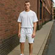 ANTONY MORATO Men Shorts W30 White Drawstrings Waist Turn-Up Pockets Casual