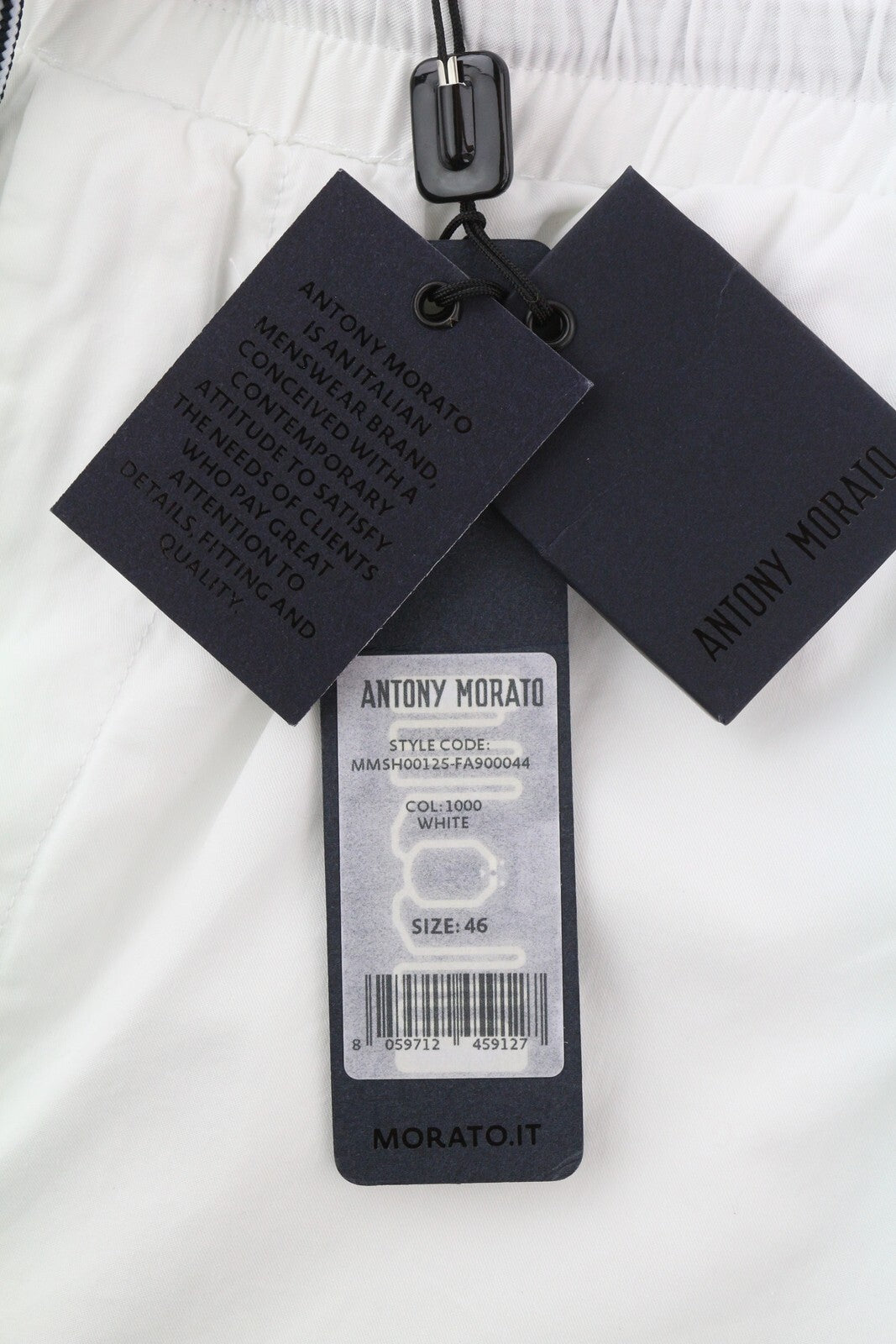 ANTONY MORATO Men Shorts W30 White Drawstrings Waist Turn-Up Pockets Casual