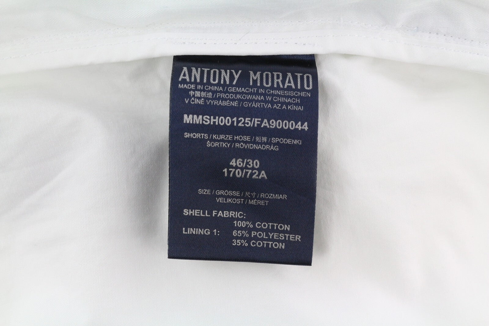 ANTONY MORATO Men Shorts W30 White Drawstrings Waist Turn-Up Pockets Casual