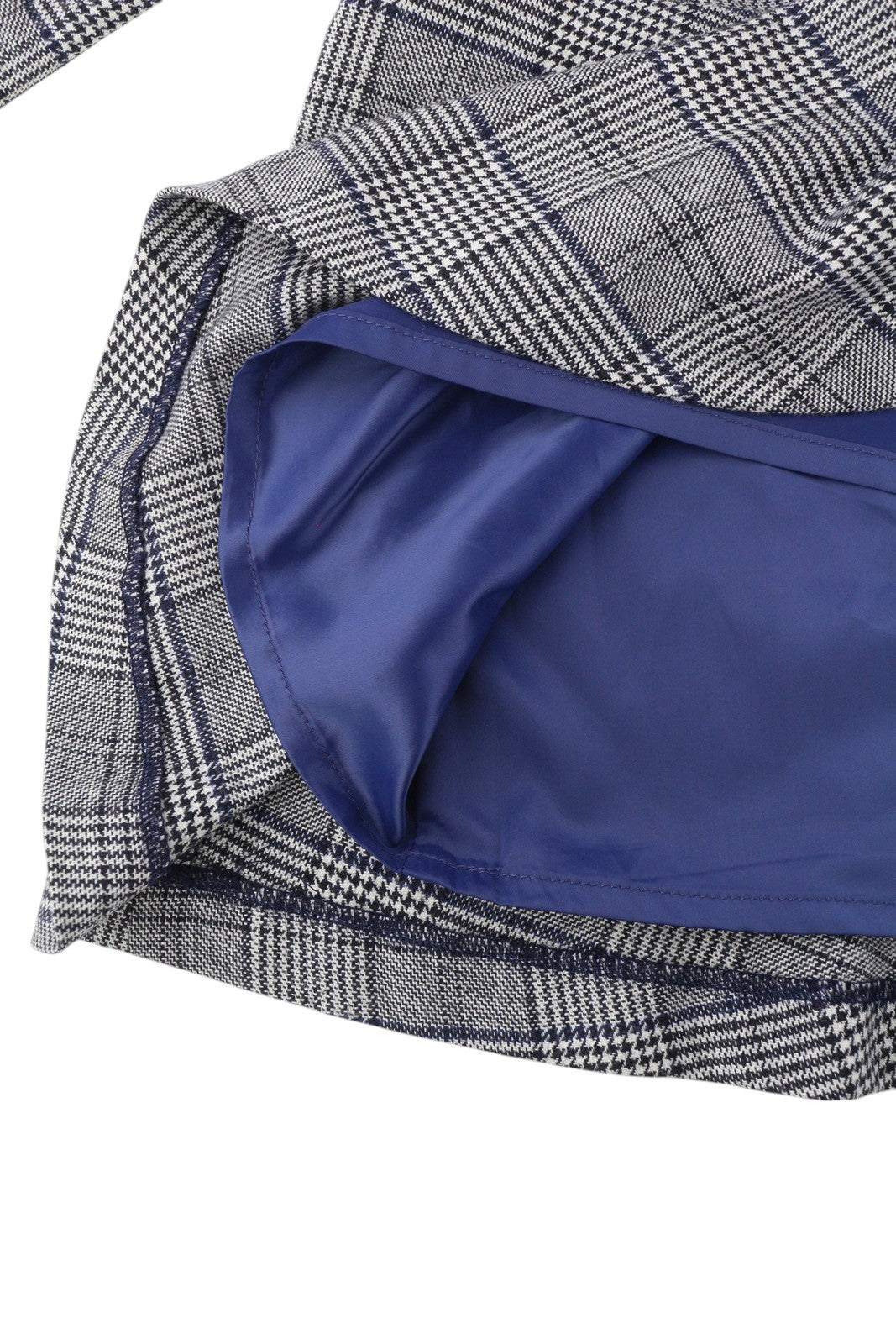 GANT Checked Flare Women Dress EU36 Grey 3/4 Sleeved Round Neck Plaid Print Mini