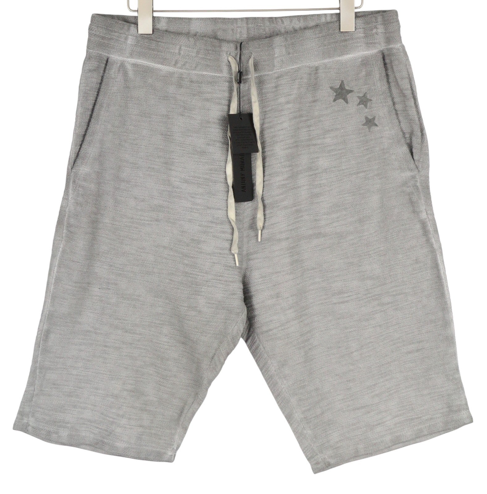 ANTONY MORATO Men Shorts 2XL Melange Grey Sweat Drawstrings Waist Pockets Logo