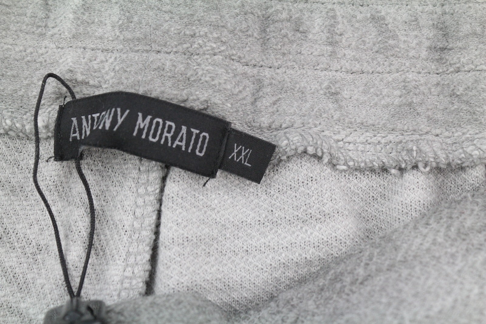 ANTONY MORATO Men Shorts 2XL Melange Grey Sweat Drawstrings Waist Pockets Logo