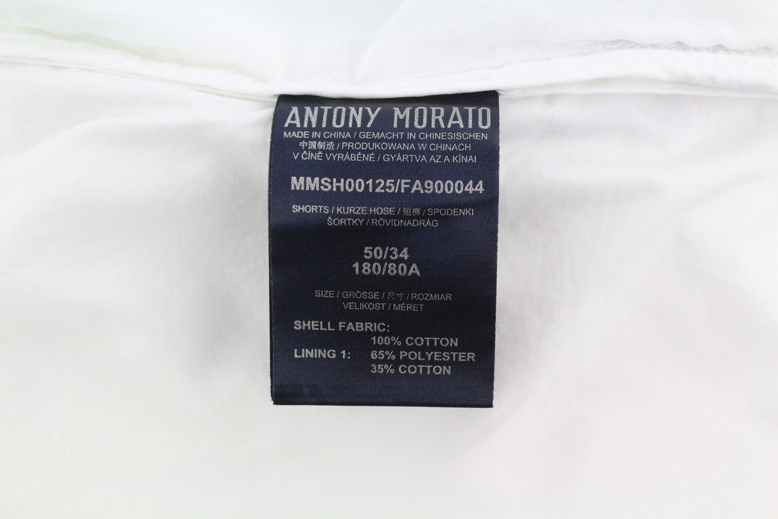 ANTONY MORATO Men Shorts W34 White Drawstrings Waist Turn-Up Pockets Casual