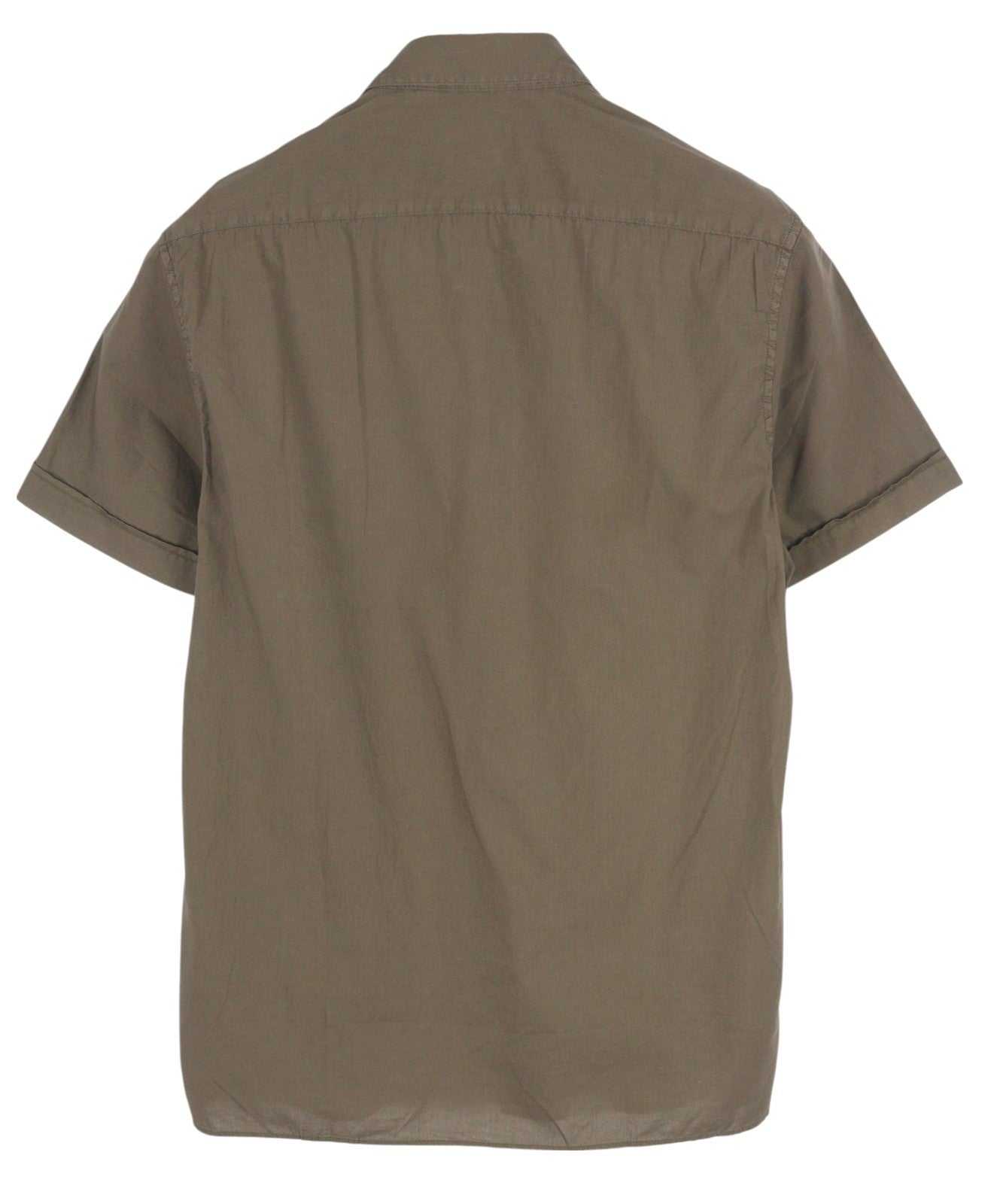 ANTONY MORATO Men Shirt M Brown Straight Fit Button-Down Neck Logo Short Sleeve