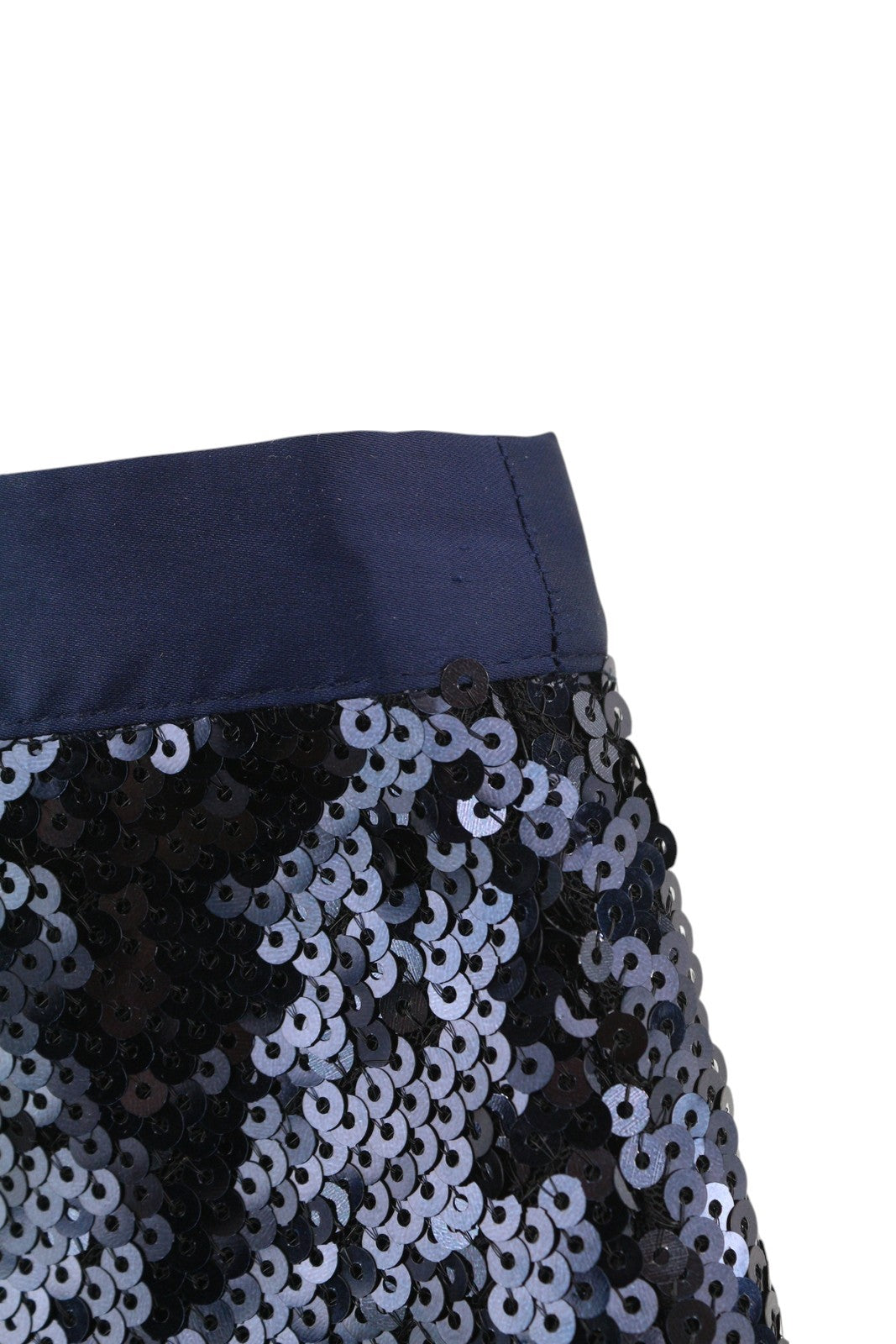 GANT Full Length Sequin Women Skirt EU34 Dark Blue Shiny Fitted Zip Fly Lined