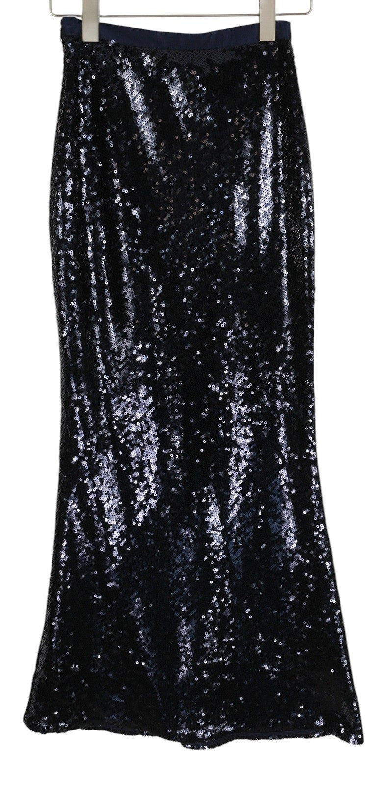 GANT Full Length Sequin Women Skirt EU34 Dark Blue Shiny Fitted Zip Fly Lined