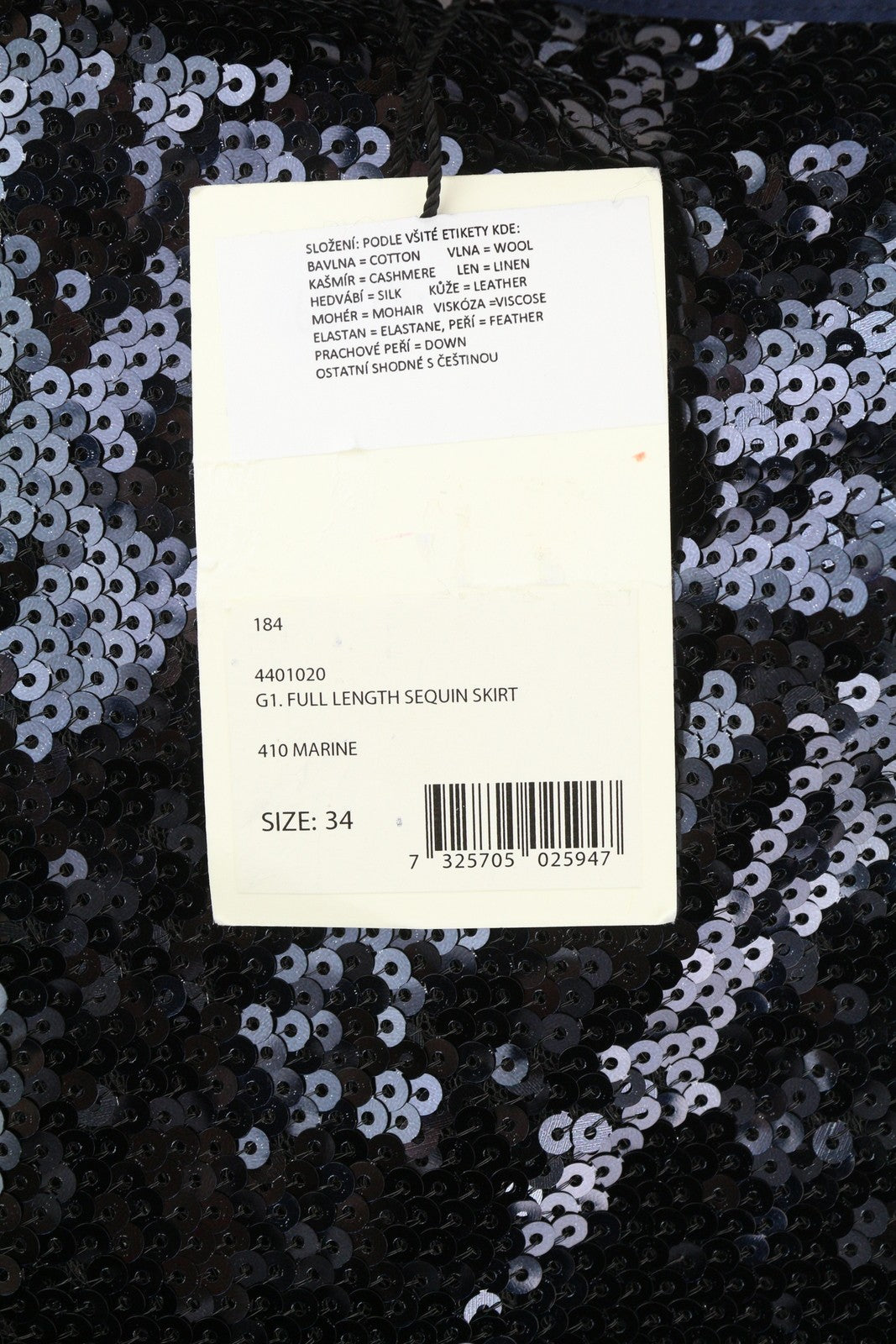 GANT Full Length Sequin Women Skirt EU34 Dark Blue Shiny Fitted Zip Fly Lined