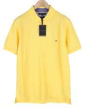 TOMMY HILFIGER Men T-Shirt 2XL Yellow Premium Pique Slim Fit Polo RRP€80