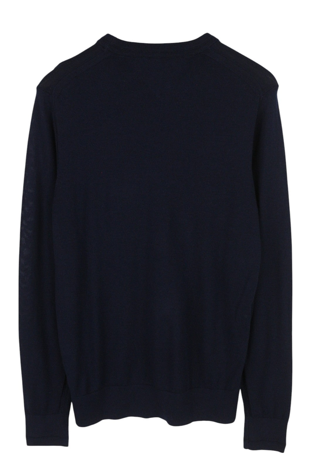 TOMMY HILFIGER Luxury Wool Silk Men Jumper M Dark Blue Pullover Crew Neck Knit