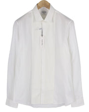 CALVIN KLEIN Evening Tuxedo Slim Men Formal Shirt 42 XL White Pleated Button