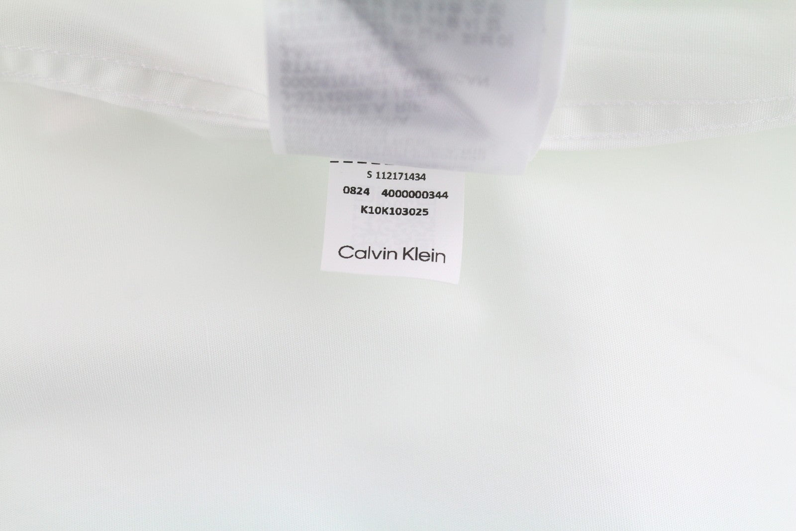 CALVIN KLEIN Poplin Stretch Slim Men Formal Shirt 43 / 17 XL White Button Spread