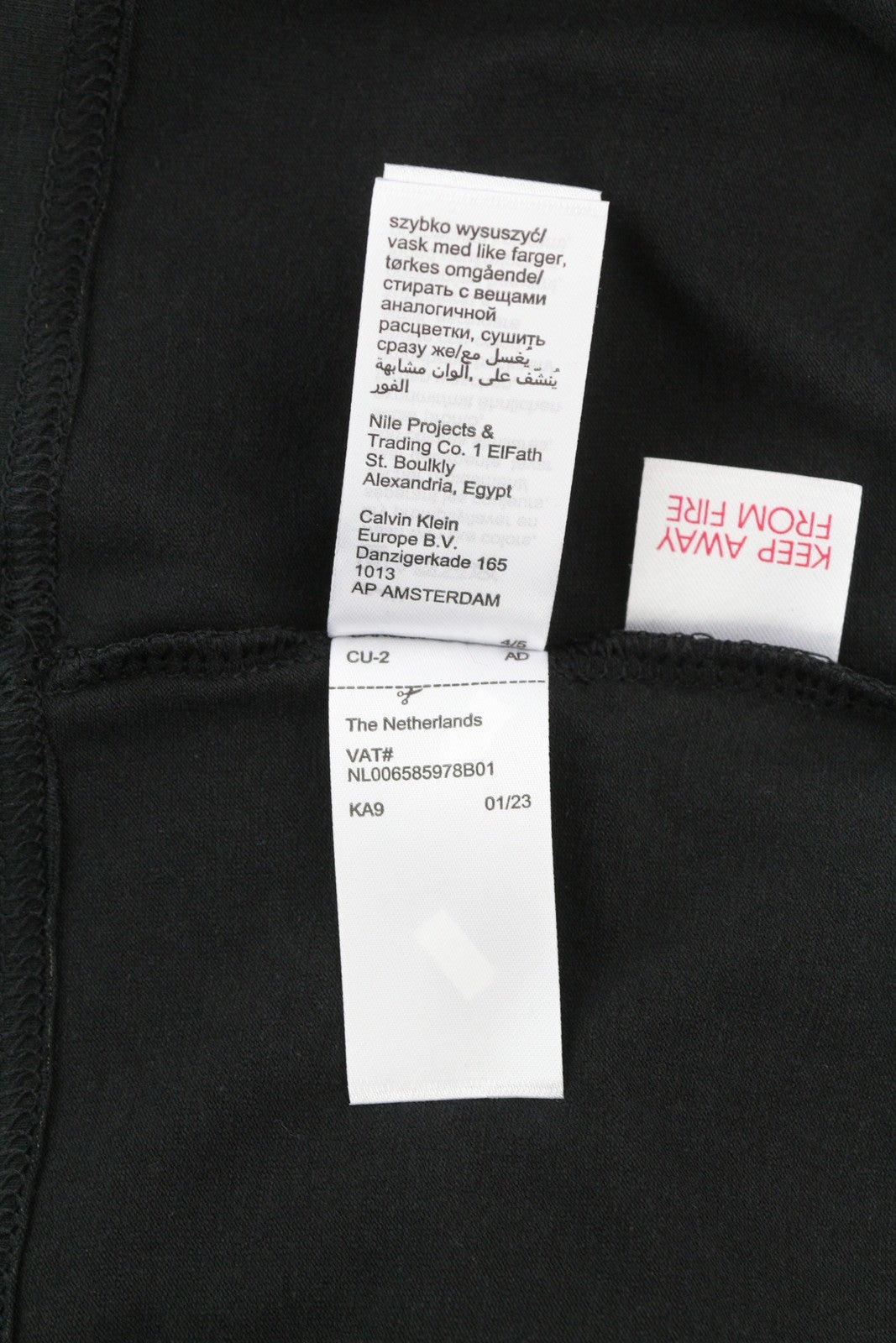 CALVIN KLEIN Men T-Shirt M Black Short Sleeve Tricot Stretch Crew Neck Logo