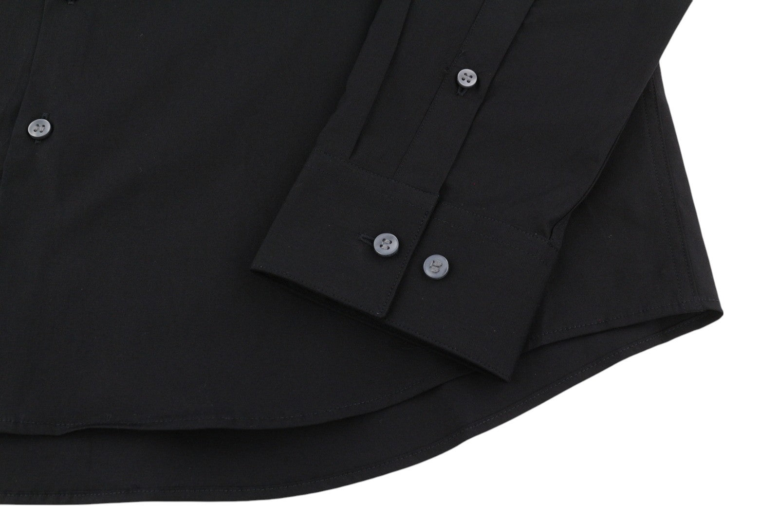 CALVIN KLEIN Poplin Stretch Slim Men Formal Shirt 43 / 17 XL Black Button Spread