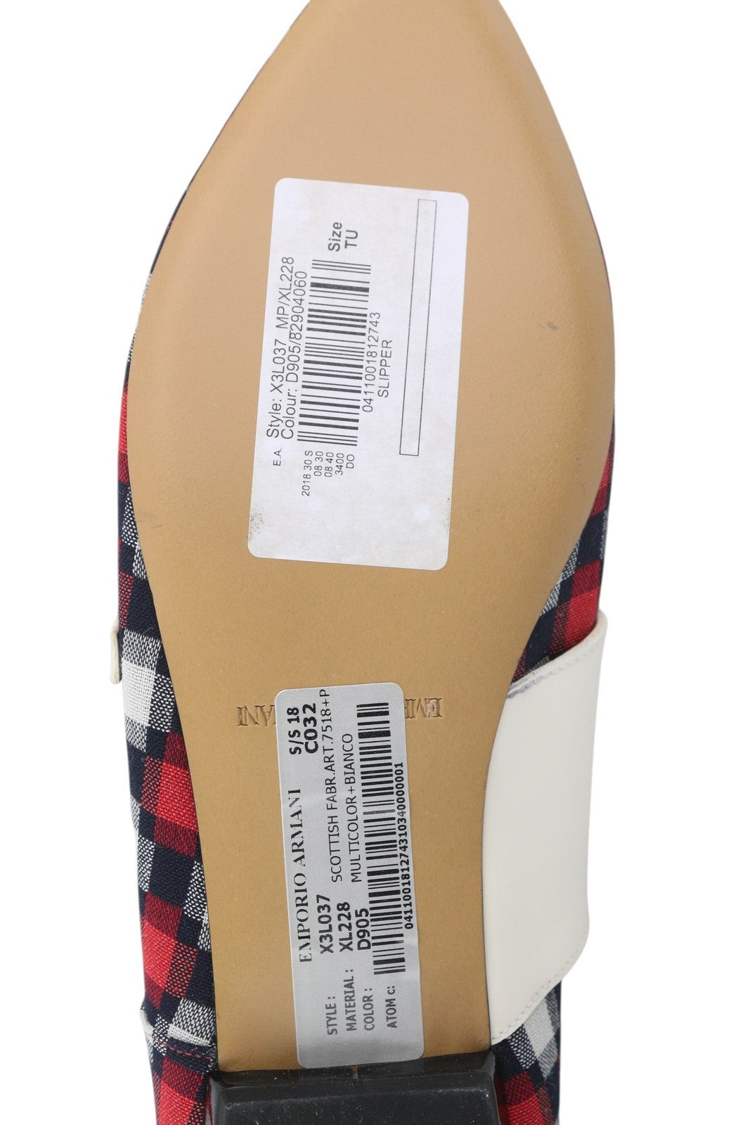 EMPORIO ARMANI X3L037 Women Shoes EU37 Multicoloured Double Monk Detail Plaid