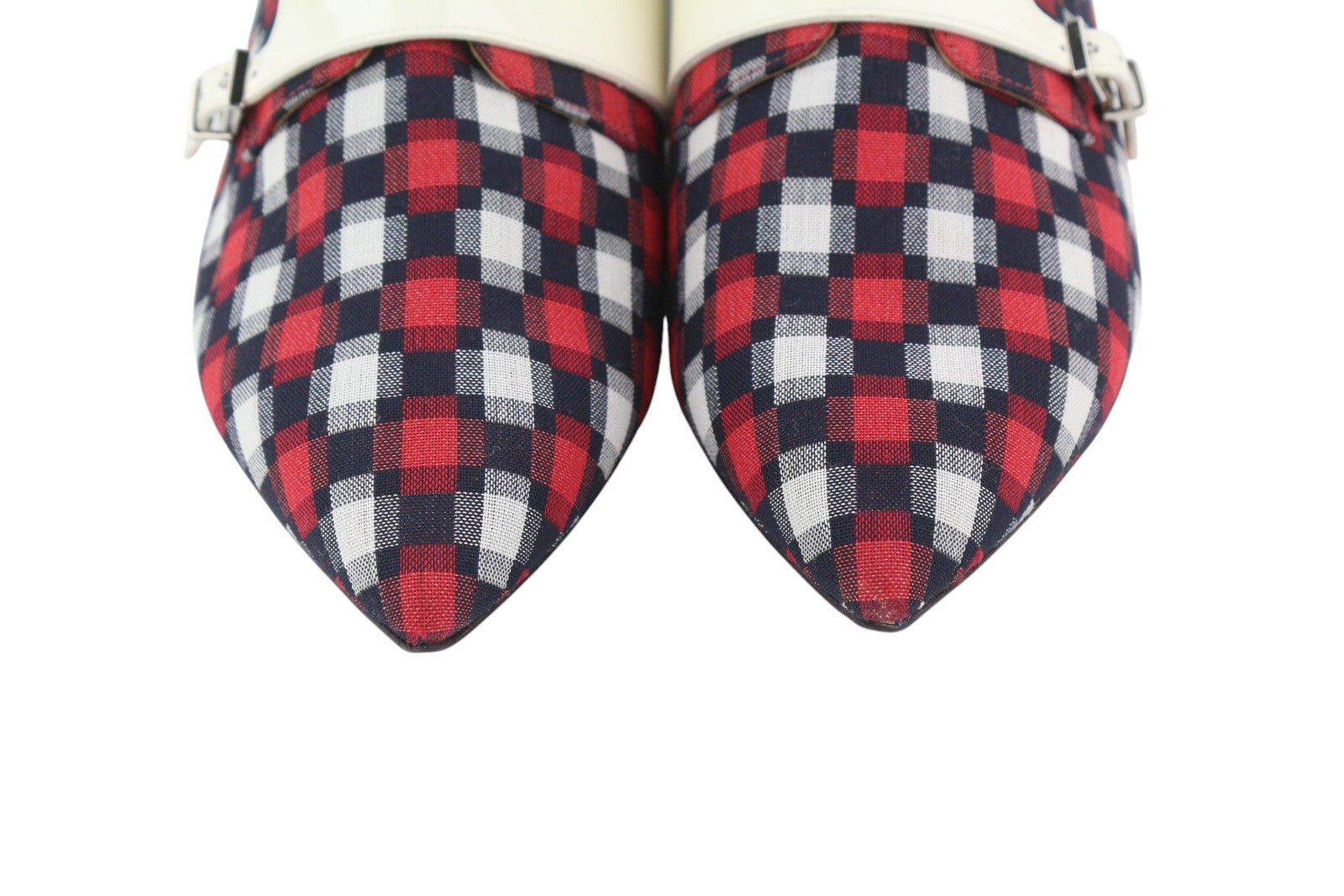 EMPORIO ARMANI X3L037 Women Shoes EU37 Multicoloured Double Monk Detail Plaid