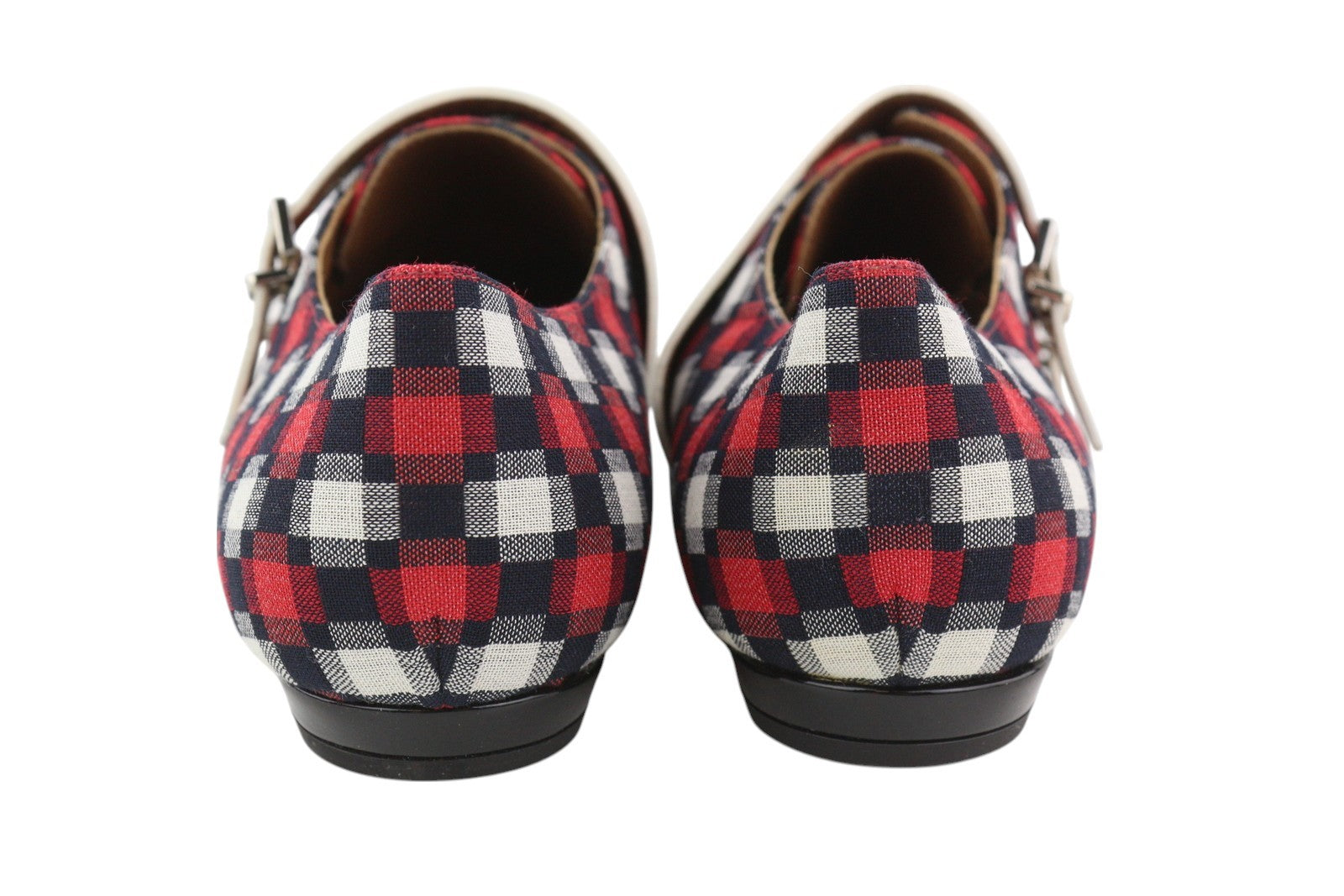 EMPORIO ARMANI X3L037 Women Shoes EU37 Multicoloured Double Monk Detail Plaid