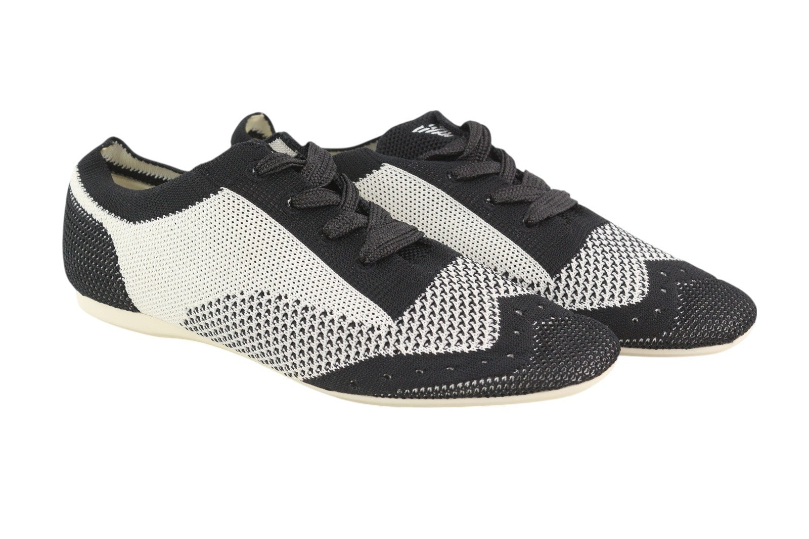 EMPORIO ARMANI Women Sneakers EU37 Low Top Lace Up Knitted Trainers RRP€270