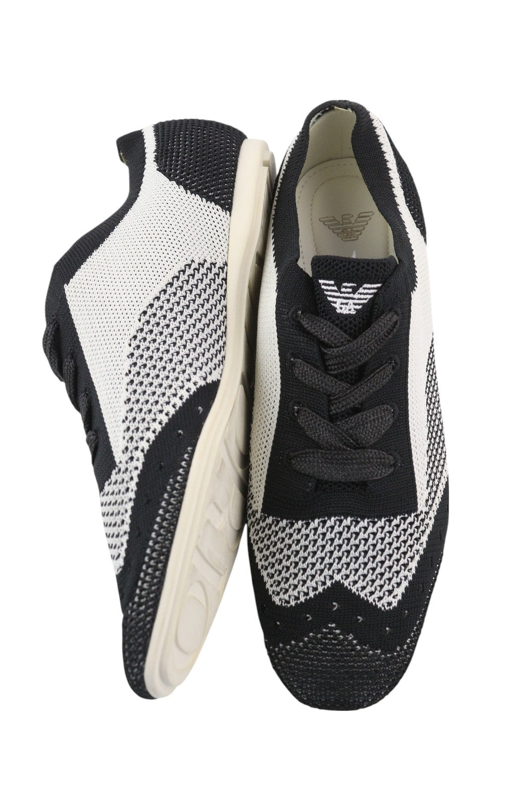 EMPORIO ARMANI Women Sneakers EU37 Low Top Lace Up Knitted Trainers RRP€270