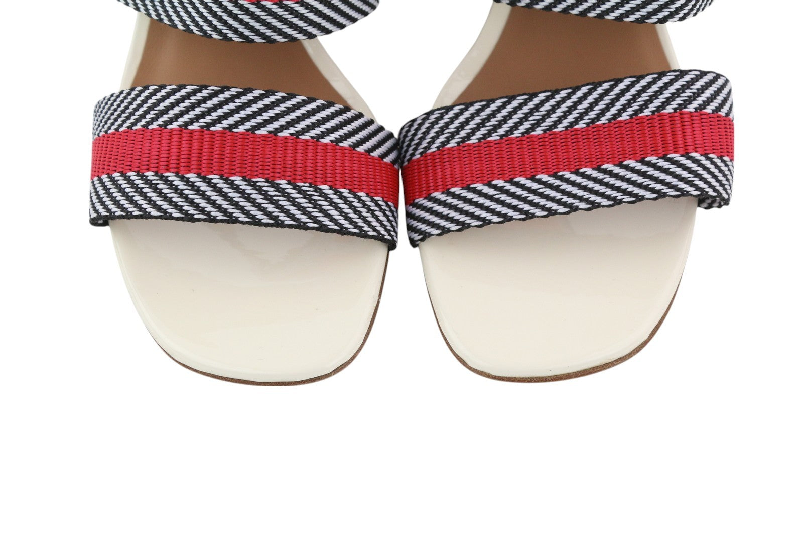 EMPORIO ARMANI X3P682 Women Sandals EU37 Colourful Slip On Shiny Block Heel