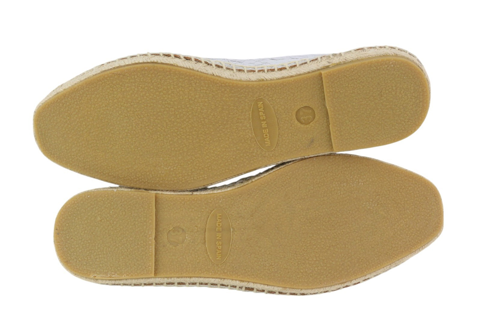 EMPORIO ARMANI Women Flats EU37 Leather Shiny Silver Espadrilles Slip RRP€212