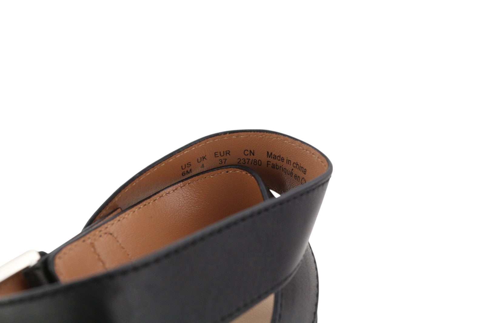 EMPORIO ARMANI X3U063 Women Sandals EU37 Black Leather Studded Details Platform