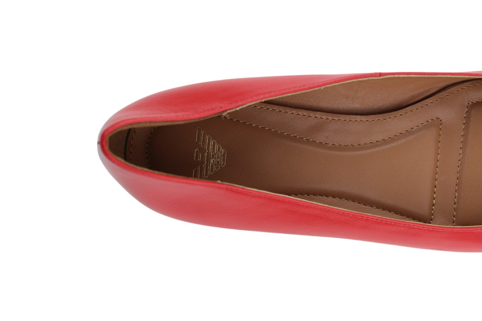 EMPORIO ARMANI X3D232 Women Flats EU37 Red Leather Ballerina Bow Detail Slip On