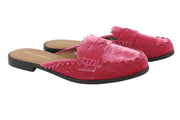 EMPORIO ARMANI X3A068 Women Flats EU37 Pink Velvet Slip-On Sandals Mule Casual