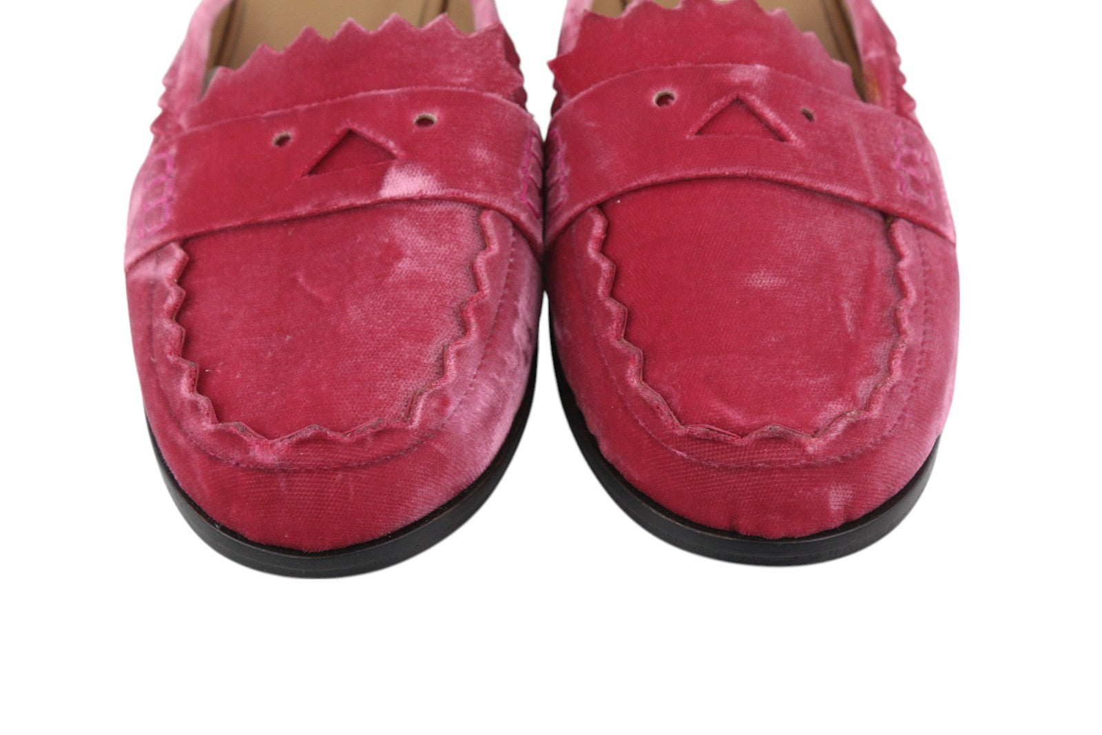 EMPORIO ARMANI X3A068 Women Flats EU37 Pink Velvet Slip-On Sandals Mule Casual