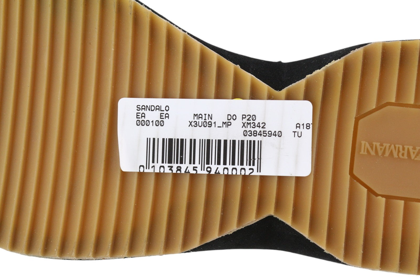 EMPORIO ARMANI X3U091 Women Sandals EU37 Black Patent Leather Platform RRP€260